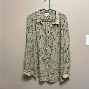 NWOT: Hayden Beige Button Down Shirt